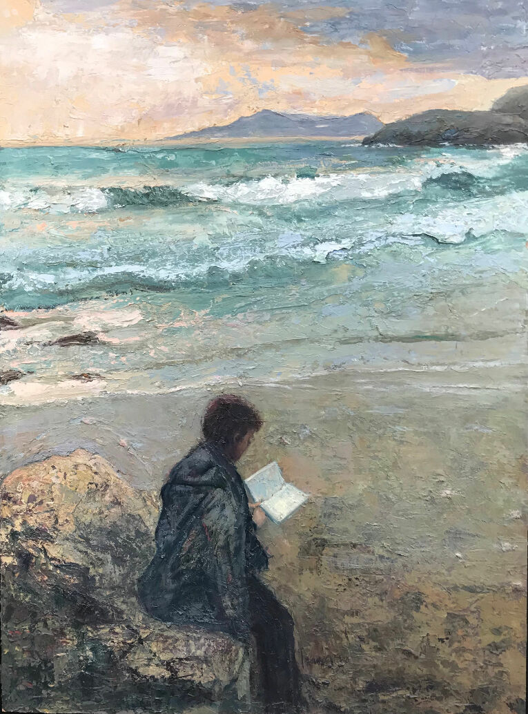 Lectora en la playa